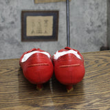 BCBGirls Womens Vintage Leather Pull On Short Heels Salsa Red 6.5M