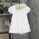 Hello Kitty Lined A-Line Sheath Dress with Removable Faux Fur Collar Off White 6