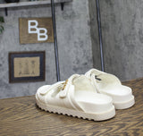 Guess Womens FABULON Sandal Two Strap GWFABULON5 Ivory 7M