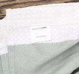 Madison Park Waffle Weave Extra Long Shower Stripe Sage Green 72 in. x 84 in.