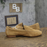 A New Day Womens Kimberly Genuine Leather Suede Loafers Dark Sand Brown 8M
