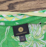 JM Collection Mesh Floral-Print Open-Front Cardigan Green Emerald Combo XL