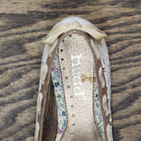 Mudd Womens Vintage Lace Wedge Flats 1673d5de739b17 White / Pink 6M