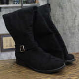 Sun + Stone Anyaa Faux Suede Over-the-Knee Boots Wide Calf Black 8.5M-WC