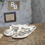 Havaianas Tropical Palm Tree Thong Flip Flop Sandals Off White / Black 9M / 10M