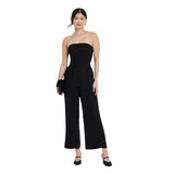 A New Day Strapless Smocked Bandeau Jumpsuit with Pockets 93534280 Black M