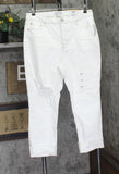 And Now This Rolled-Cuff Distressed Straight-Leg Jeans ANT23300-4P White 16W
