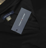 Tommy Hilfiger Pleated V Neck Long Sleeve Belted Fit Flare Midi Dress Black 2