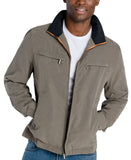London Fog Mens Litchfield Microfiber Jacket Vibrant Polished Nickel Gray XL