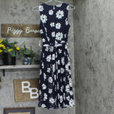 Tommy Hilfiger Belted Lace Fit and Flare Midi Dress Sky Captain Blue / Ivory 2