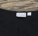 Joan Rivers Women's V-Neck Top with Pleated Sleeves A309574 Black 2
