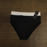 Lauren Ralph Lauren Womens Banded High-Waist Bikini Bottom Swim Black / White 12