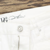 DG2 by Diane Gilman Virtual Stretch Beaded Accent Skinny Jeans White 10 Tall