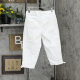Christopher & Banks Womens Crop Relaxed Fit High Rise Jeans White 4