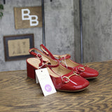 A New Day Womens Lucky Square Toe Mary Jane Heels Block 94305218 Red 6.5M