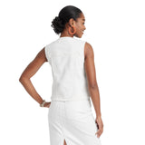 Universal Thread Womens V-Neck Denim Vest 89874072 White XS