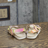 Cat & Jack Toddler Girls Shiny Sandals 166cd692141be3 Rainbow Multicolor 8T