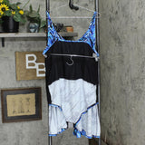 Swimsuits for All Womens Plus Size One Piece Dress Swimsuit Blue / Black 28
