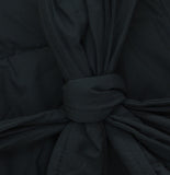 A New Day Winter Hooded Ripstop Mitten Cuff Belted Duvet Puffer Coat Black L