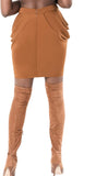 Pantora Womens Knit Ines Draped Skirt Brown XS