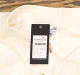 City Chic Womens Trendy Plus Size Tropical Tie Collared Top Ivory Off White 2XS