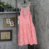 City Studios Juniors Lace Halter Fit & Flare Dress Pink 11