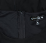 Crystal Doll Juniors Puff-Sleeve Rhinestone Dress CIZ12525 Black XL