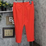 DKNY Womens Pleated Ankle Pants UB4PX100 Flame Red 18