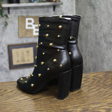 I.n.c. International Concepts Faux Leather Dress Ankle Boots Black / Gold 5.5M