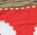 Aqua Hem Pull On Elastic Waistband Swim Bikini Bottoms Red See Measurements