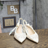 A New Day Womens Milan Slingback Pumps Lace 93708032 Cream Off White 9.5M