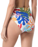 Vince Camuto Womens Printed Convertible-Waist Bikini Bottom Swim Multi Green S