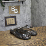 Nine West Round Toe Slip-On Woven Jelly Mule WNYUNNY3 Black 6M