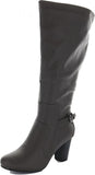 Journee Collection Womens Carver Wide Calf Knee-High Boots Gray 10M