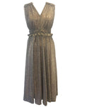 Taylor Womens Metallic V-Neck Fit & Flare Dress 2149M Black / Gold 14
