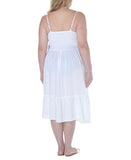 Raviya Womens Plus Size Crochet Flounce-Hem Cover Up 76613X White / Blue 2X