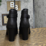 Style & Co. Goring Buckle Accent Cushioned Laleen Round Toe Block Heel Black 7M