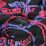 Tahari ASL Womens Printed Faux-Wrap Dress DEM643-T4 Black Cobalt 12