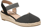 Lifestride Womens Kimmie Espadrille Wedge Sandal Loafer 7258755 Black 7W