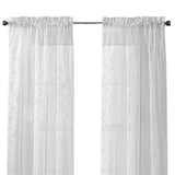 Regal Home Embroidered Voile Sheer Rod Pocket Single Curtain Panel White 54 x 84