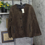 Universal Thread Womens Faux Fur Shearling Coat 94682680 Brown XL