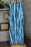 Bob Mackie Womens V-Neck Striped Knit Maxi Dress 166ddda63a2965 Blue Multi M