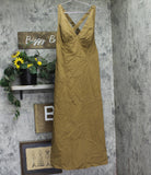 A New Day Sleeveless Adjustable Strap Open Back Maxi Dress Olive Brown XS