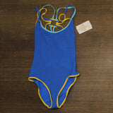 Becca Womens Open Back Crinkle Crush One Piece Swimsuit 121057 Ocean Blue S