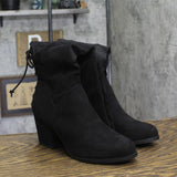 Journee Collection Lace Faux Suede Knee-High Block Heeled Boots Black 8.5M