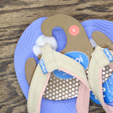 Floopi Women Durable EVA Floral Textured Flip Flops Blue 6M