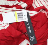 As U Wish Juniors Striped Drawstring T-Shirt Dress Red Stripe M