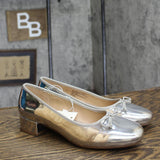 A New Day Womens Joy Ballet Pumps 90510964 Silver Gray 8M
