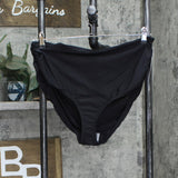 Anne Cole Womens High Rise Ruched Foldover Bikini Swim Bottom Black 2XL