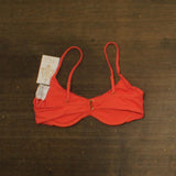 Becca Underwire Shirred Bikini Top Red Orange M